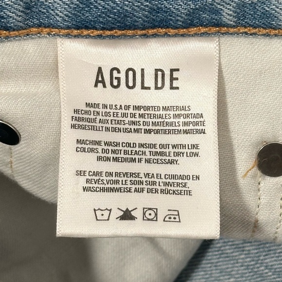 Agolde Criss Cross Upsized Jean 32 Suburbia New Denim Light Wash Button Fly NWT - Picture 8 of 9